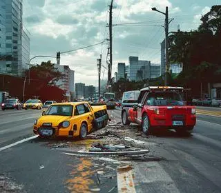 Guincho causa acidente ao atravessar cruzamento e bate em Porsche