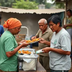 distribuição de coxinhas grátis