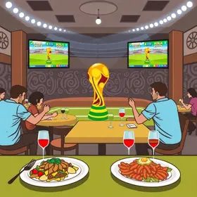restaurantes com menus inspirados pela Copa e transmissão ao vivo