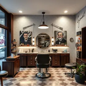 barbearia dentro de loja